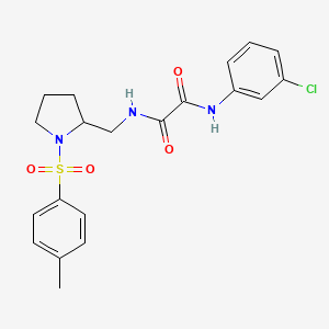 molecular formula C20H22ClN3O4S B2474073 N1-(3-chlorophenyl)-N2-((1-tosylpyrrolidin-2-yl)methyl)oxalamide CAS No. 896271-87-7