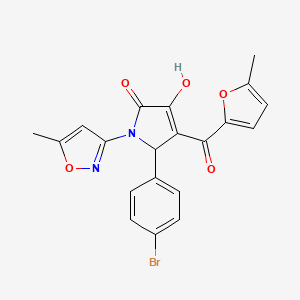 molecular formula C20H15BrN2O5 B2474074 5-(4-bromophenyl)-3-hydroxy-4-(5-methylfuran-2-carbonyl)-1-(5-methylisoxazol-3-yl)-1H-pyrrol-2(5H)-one CAS No. 618872-51-8