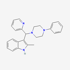 molecular formula C25H26N4 B2474075 2-methyl-3-((4-phenylpiperazin-1-yl)(pyridin-2-yl)methyl)-1H-indole CAS No. 457650-70-3