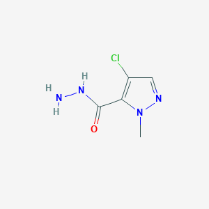 molecular formula C5H7ClN4O B2474077 4-Chloro-1-methyl-1H-pyrazole-5-carbohydrazide CAS No. 400878-07-1