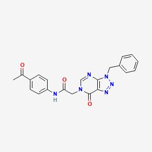 molecular formula C21H18N6O3 B2474078 N-(4-乙酰苯基)-2-(3-苄基-7-氧代-3H-[1,2,3]三唑并[4,5-d]嘧啶-6(7H)-基)乙酰胺 CAS No. 863018-25-1