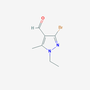 molecular formula C7H9BrN2O B2474081 3-Bromo-1-ethyl-5-methyl-1H-pyrazole-4-carbaldehyde CAS No. 1946818-15-0
