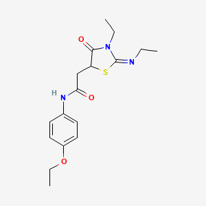 molecular formula C17H23N3O3S B2474092 N-(4-ethoxyphenyl)-2-(3-ethyl-2-ethylimino-4-oxo-1,3-thiazolidin-5-yl)acetamide CAS No. 514182-92-4