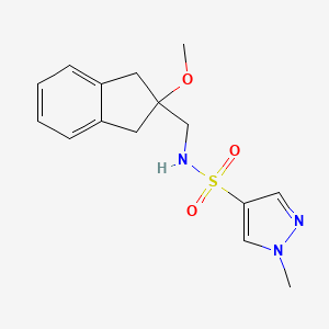 molecular formula C15H19N3O3S B2474095 N-((2-methoxy-2,3-dihydro-1H-inden-2-yl)methyl)-1-methyl-1H-pyrazole-4-sulfonamide CAS No. 2034411-17-9