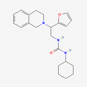 molecular formula C22H29N3O2 B2474114 1-cyclohexyl-3-(2-(3,4-dihydroisoquinolin-2(1H)-yl)-2-(furan-2-yl)ethyl)urea CAS No. 898416-54-1