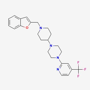 molecular formula C24H27F3N4O B2474117 1-(1-(Benzofuran-2-ylmethyl)piperidin-4-yl)-4-(4-(trifluoromethyl)pyridin-2-yl)piperazine CAS No. 2034336-06-4