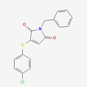molecular formula C17H12ClNO2S B2474121 1-benzyl-3-[(4-chlorophenyl)sulfanyl]-1H-pyrrole-2,5-dione CAS No. 321433-51-6