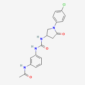 molecular formula C19H19ClN4O3 B2474123 N-(3-(3-(1-(4-氯苯基)-5-氧代吡咯烷-3-基)脲基)苯基)乙酰胺 CAS No. 891111-31-2