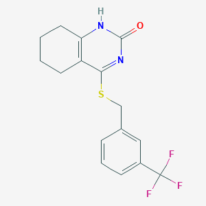 molecular formula C16H15F3N2OS B2474129 4-((3-(三氟甲基)苄基)硫代)-5,6,7,8-四氢喹唑啉-2(1H)-酮 CAS No. 898450-69-6