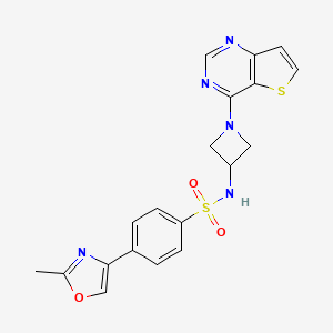 molecular formula C19H17N5O3S2 B2474131 4-(2-Methyl-1,3-oxazol-4-yl)-N-(1-thieno[3,2-d]pyrimidin-4-ylazetidin-3-yl)benzenesulfonamide CAS No. 2415603-52-8