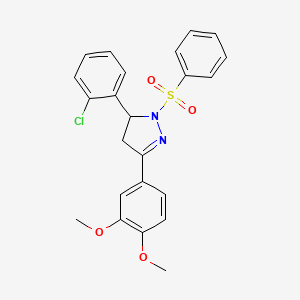 5-(2-chlorophenyl)-3-(3,4-dimethoxyphenyl)-1-(phenylsulfonyl)-4,5-dihydro-1H-pyrazole