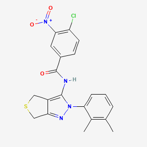 molecular formula C20H17ClN4O3S B2474134 4-chloro-N-[2-(2,3-dimethylphenyl)-4,6-dihydrothieno[3,4-c]pyrazol-3-yl]-3-nitrobenzamide CAS No. 450344-21-5