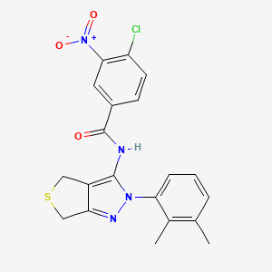 molecular formula C20H17ClN4O3S B2474134 4-chloro-N-[2-(2,3-dimethylphenyl)-2H,4H,6H-thieno[3,4-c]pyrazol-3-yl]-3-nitrobenzamide CAS No. 450344-21-5