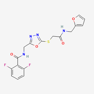 2,6-difluoro-N-({5-[({[(furan-2-yl)methyl]carbamoyl}methyl)sulfanyl]-1,3,4-oxadiazol-2-yl}methyl)benzamide