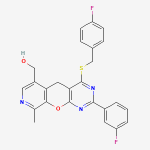 [5-(3-fluorophenyl)-7-[(4-fluorophenyl)methylsulfanyl]-14-methyl-2-oxa-4,6,13-triazatricyclo[8.4.0.03,8]tetradeca-1(10),3(8),4,6,11,13-hexaen-11-yl]methanol