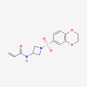 molecular formula C14H16N2O5S B2474139 N-[1-(2,3-dihydro-1,4-benzodioxine-6-sulfonyl)azetidin-3-yl]prop-2-enamide CAS No. 2094661-77-3