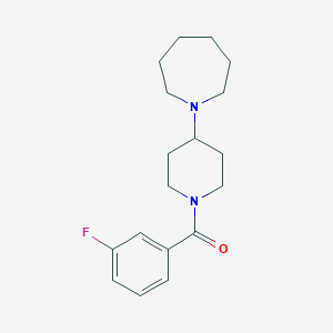 molecular formula C18H25FN2O B247414 1-[1-(3-Fluorobenzoyl)-4-piperidinyl]azepane 