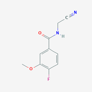 molecular formula C10H9FN2O2 B2474141 N-(cyanomethyl)-4-fluoro-3-methoxybenzamide CAS No. 1527800-15-2