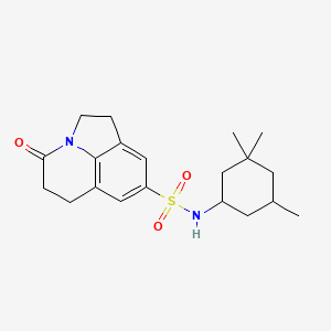 molecular formula C20H28N2O3S B2474145 4-氧代-N-(3,3,5-三甲基环己基)-2,4,5,6-四氢-1H-吡咯并[3,2,1-ij]喹啉-8-磺酰胺 CAS No. 898462-60-7