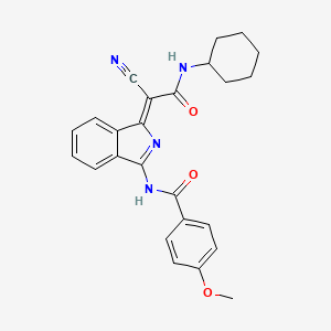 (Z)-N-(1-(1-cyano-2-(cyclohexylamino)-2-oxoethylidene)-1H-isoindol-3-yl)-4-methoxybenzamide