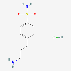 molecular formula C9H15ClN2O2S B2474149 4-(3-Aminopropyl)benzene-1-sulfonamide hydrochloride CAS No. 57846-74-9