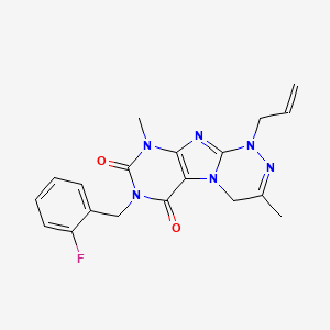 molecular formula C19H19FN6O2 B2474155 1-allyl-7-(2-fluorobenzyl)-3,9-dimethyl-1,4-dihydro-[1,2,4]triazino[3,4-f]purine-6,8(7H,9H)-dione CAS No. 919006-92-1