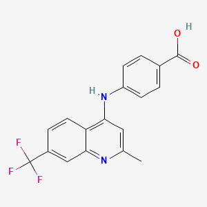 molecular formula C18H13F3N2O2 B2474158 4-{[2-Methyl-7-(trifluoromethyl)quinolin-4-yl]amino}benzoic acid CAS No. 881940-11-0