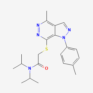 molecular formula C21H27N5OS B2474160 N,N-diisopropyl-2-((4-methyl-1-(p-tolyl)-1H-pyrazolo[3,4-d]pyridazin-7-yl)thio)acetamide CAS No. 1207016-03-2