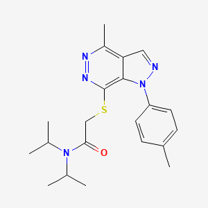 molecular formula C21H27N5OS B2474160 N,N-Diisopropyl-2-((4-Methyl-1-(p-Tolyl)-1H-Pyrazolo[3,4-d]Pyridazin-7-yl)thio)acetamid CAS No. 1207016-03-2