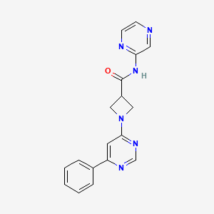 1-(6-phenylpyrimidin-4-yl)-N-(pyrazin-2-yl)azetidine-3-carboxamide