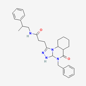 molecular formula C28H27N5O2 B2474167 3-{4-benzyl-5-oxo-4H,5H-[1,2,4]triazolo[4,3-a]quinazolin-1-yl}-N-(2-phenylpropyl)propanamide CAS No. 902958-10-5