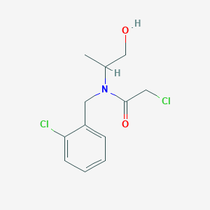 molecular formula C12H15Cl2NO2 B2474170 2-Chloro-N-[(2-chlorophenyl)methyl]-N-(1-hydroxypropan-2-yl)acetamide CAS No. 2411312-40-6
