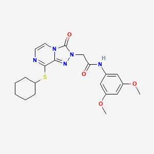 molecular formula C21H25N5O4S B2474171 2-(8-(cyclohexylthio)-3-oxo-[1,2,4]triazolo[4,3-a]pyrazin-2(3H)-yl)-N-(3,5-dimethoxyphenyl)acetamide CAS No. 1251575-11-7