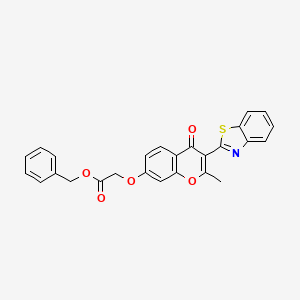 molecular formula C26H19NO5S B2474178 2-{[3-(1,3-苯并噻唑-2-基)-2-甲基-4-氧代-4H-色烯-7-基]氧基}乙酸苄酯 CAS No. 314745-65-8