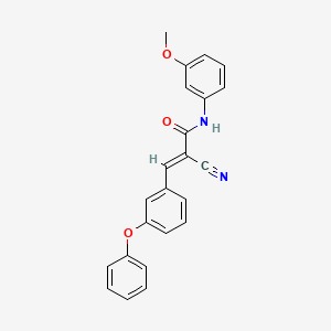 molecular formula C23H18N2O3 B2474180 (E)-2-cyano-N-(3-methoxyphenyl)-3-(3-phenoxyphenyl)prop-2-enamide CAS No. 358990-09-7