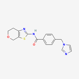 molecular formula C17H16N4O2S B2474186 4-((1H-imidazol-1-yl)methyl)-N-(6,7-dihydro-4H-pyrano[4,3-d]thiazol-2-yl)benzamide CAS No. 1421485-64-4