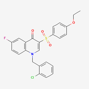 molecular formula C24H19ClFNO4S B2474187 1-[(2-Chlorophenyl)methyl]-3-(4-ethoxyphenyl)sulfonyl-6-fluoroquinolin-4-one CAS No. 866845-91-2
