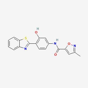 molecular formula C18H13N3O3S B2474190 N-(4-(benzo[d]thiazol-2-yl)-3-hydroxyphenyl)-3-methylisoxazole-5-carboxamide CAS No. 946285-91-2