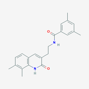 molecular formula C22H24N2O2 B2474192 N-(2-(7,8-二甲基-2-氧代-1,2-二氢喹啉-3-基)乙基)-3,5-二甲基苯甲酰胺 CAS No. 851407-70-0