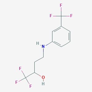 molecular formula C11H11F6NO B2474205 1,1,1-Trifluoro-4-[3-(trifluoromethyl)anilino]-2-butanol CAS No. 383148-59-2