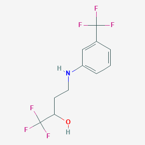 molecular formula C11H11F6NO B2474205 1,1,1-三氟-4-[3-(三氟甲基)苯胺基]-2-丁醇 CAS No. 383148-59-2