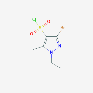 molecular formula C6H8BrClN2O2S B2474208 3-Bromo-1-ethyl-5-methylpyrazole-4-sulfonyl chloride CAS No. 1946817-41-9