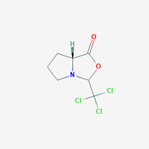 molecular formula C7H8Cl3NO2 B2474209 (7aR)-3-(trichloromethyl)tetrahydropyrrolo[1,2-c]oxazol-1(3H)-one CAS No. 1263774-42-0