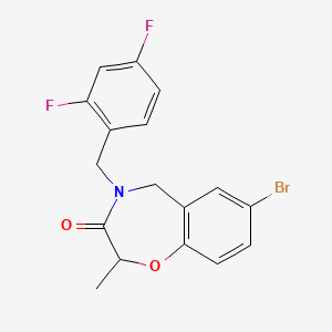 molecular formula C17H14BrF2NO2 B2474212 7-溴-4-(2,4-二氟苄基)-2-甲基-4,5-二氢-1,4-苯并恶杂环庚-3(2H)-酮 CAS No. 1396767-67-1