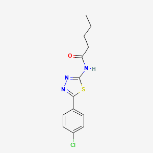 molecular formula C13H14ClN3OS B2474217 N-[5-(4-氯苯基)-1,3,4-噻二唑-2-基]戊酰胺 CAS No. 392241-81-5