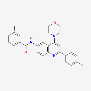 molecular formula C28H27N3O2 B2474219 3-methyl-N-[2-(4-methylphenyl)-4-(morpholin-4-yl)quinolin-6-yl]benzamide CAS No. 1116037-21-8