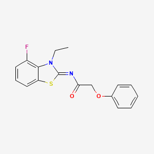 molecular formula C17H15FN2O2S B2474223 N-(3-乙基-4-氟-1,3-苯并噻唑-2-亚烯基)-2-苯氧基乙酰胺 CAS No. 868375-93-3