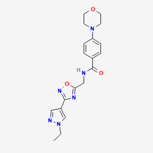 molecular formula C19H22N6O3 B2474224 N-((3-(1-乙基-1H-吡唑-4-基)-1,2,4-恶二唑-5-基)甲基)-4-吗啉基苯甲酰胺 CAS No. 2034332-86-8