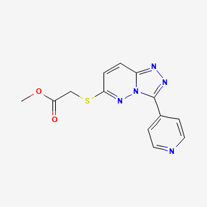 molecular formula C13H11N5O2S B2474225 Methyl 2-[(3-pyridin-4-yl-[1,2,4]triazolo[4,3-b]pyridazin-6-yl)sulfanyl]acetate CAS No. 868970-33-6
