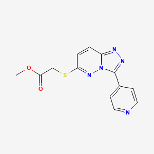 molecular formula C13H11N5O2S B2474225 2-[(3-吡啶-4-基-[1,2,4]三唑并[4,3-b]哒嗪-6-基)硫代]乙酸甲酯 CAS No. 868970-33-6